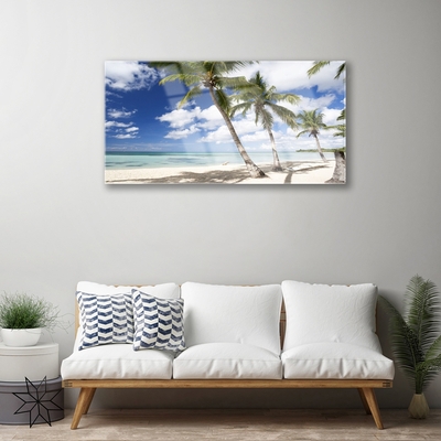 Glas schilderij Seaside palm beach landschap