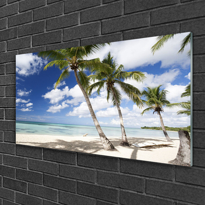 Glas schilderij Seaside palm beach landschap