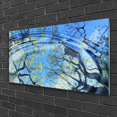 Glas schilderij Water trees nature art