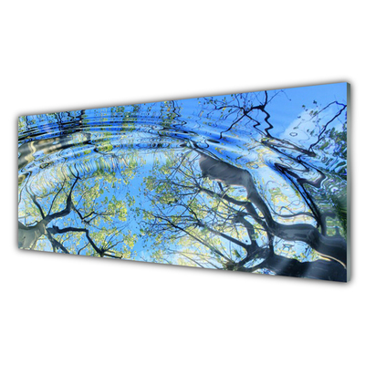 Glas schilderij Water trees nature art