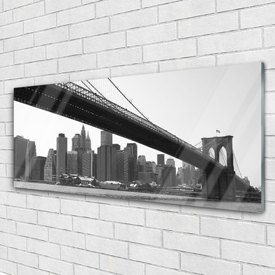 Glas schilderij Bridge city architectuur