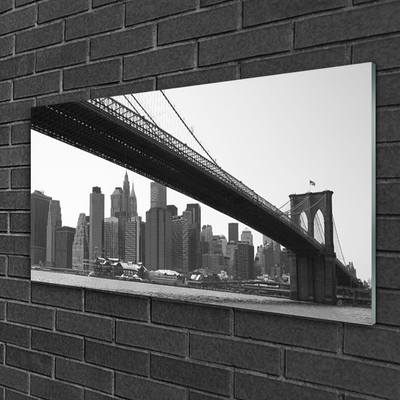 Glas schilderij Bridge city architectuur