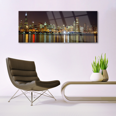 Glas schilderij Dorpshuizen