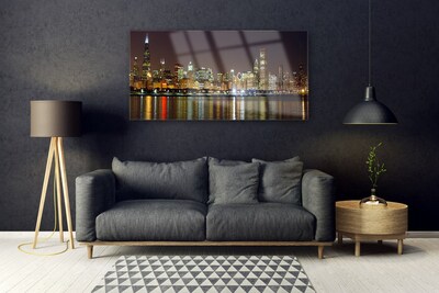 Glas schilderij Dorpshuizen