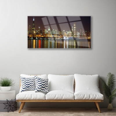 Glas schilderij Dorpshuizen