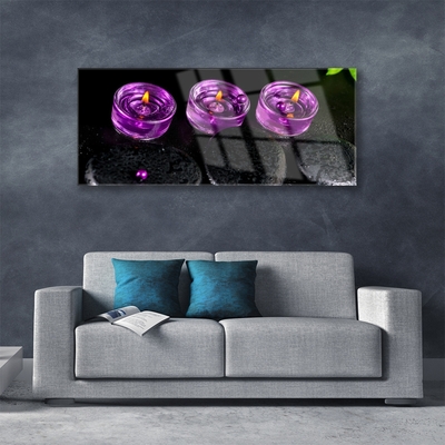 Glas schilderij Spa candle art