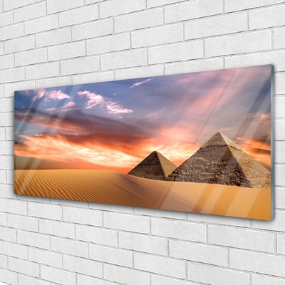 Glas schilderij Desert piramides op muur