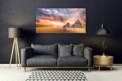 Glas schilderij Desert piramides op muur