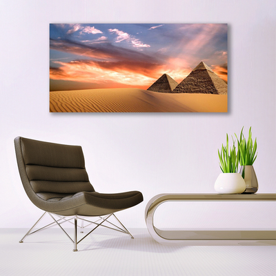 Glas schilderij Desert piramides op muur