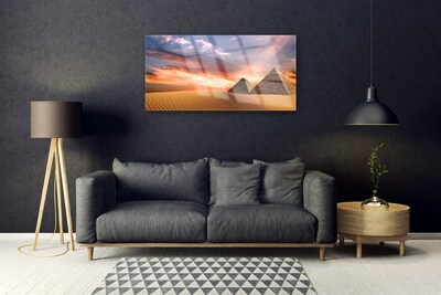 Glas schilderij Desert piramides op muur