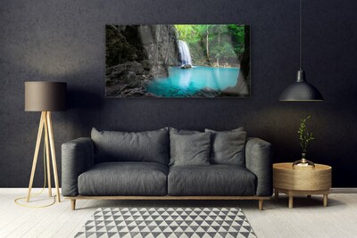 Glas schilderij Lake natuur van de waterval