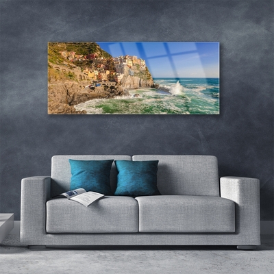 Glas schilderij Sea mountain landscape
