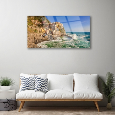 Glas schilderij Sea mountain landscape