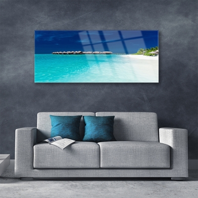 Glas schilderij Sea beach landscape
