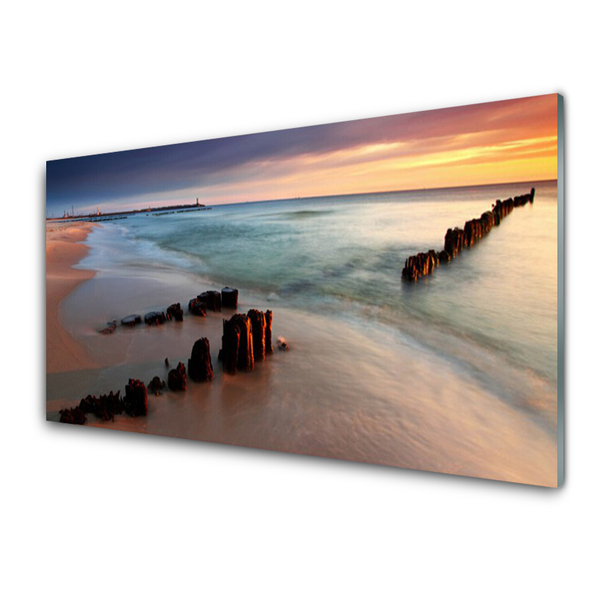 Glas schilderij Ocean beach landscape