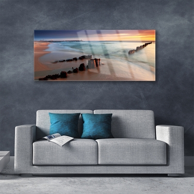 Glas schilderij Ocean beach landscape