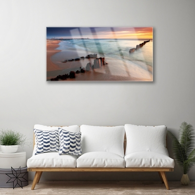 Glas schilderij Ocean beach landscape