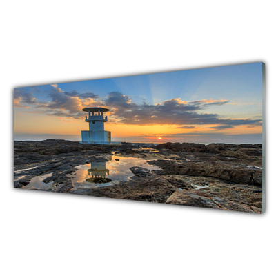 Glas schilderij Landschap van de vuurtoren