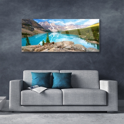 Glas schilderij Mountain lake nature