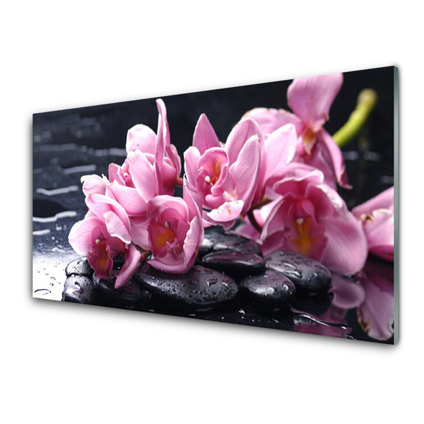 Glas schilderij Flower orchideeinstallatie