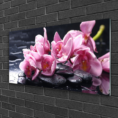 Glas schilderij Flower orchideeinstallatie