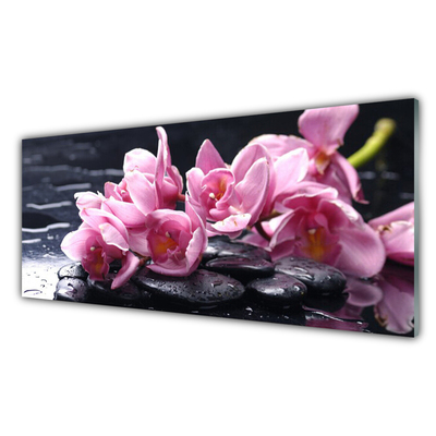 Glas schilderij Flower orchideeinstallatie