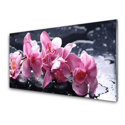 Glas schilderij Orchidee bloem naar peace