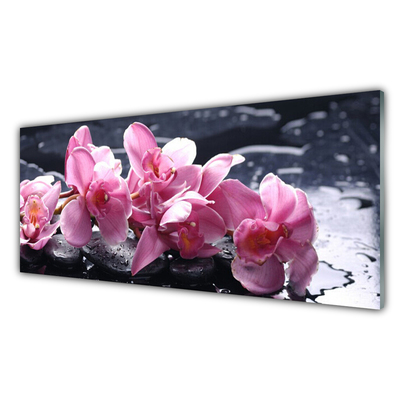 Glas schilderij Orchidee bloem naar peace