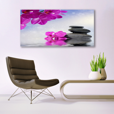 Glas schilderij Orchideebloemen plant