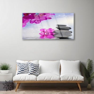 Glas schilderij Orchideebloemen plant