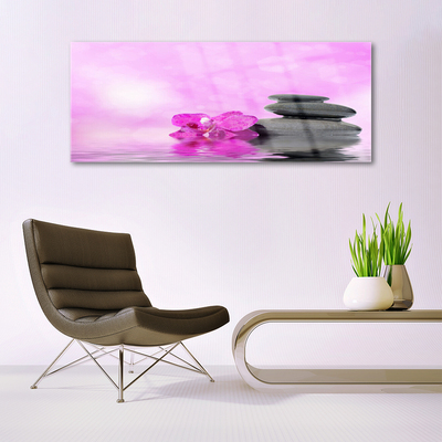Glas schilderij Pink flower art