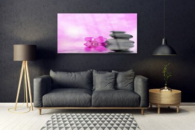 Glas schilderij Pink flower art