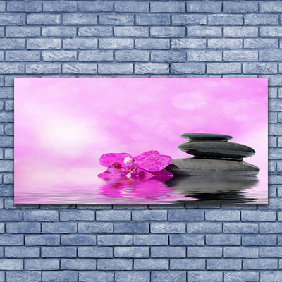 Glas schilderij Pink flower art