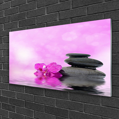 Glas schilderij Pink flower art