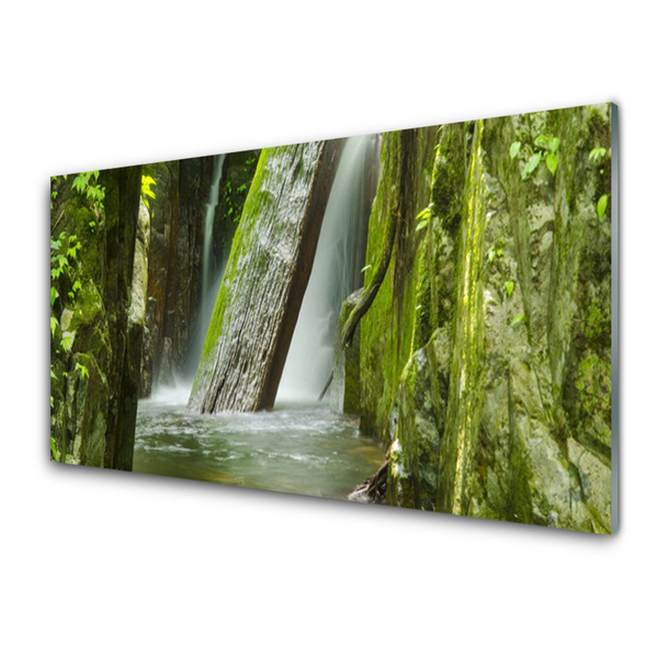 Glas schilderij Waterval natuur