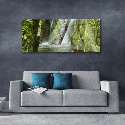 Glas schilderij Waterval natuur