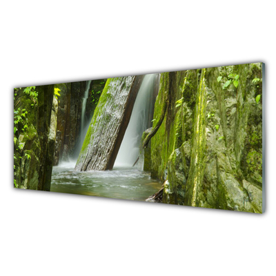 Glas schilderij Waterval natuur