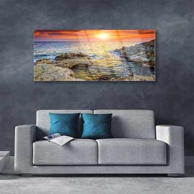 Glas schilderij Sea sun landschap