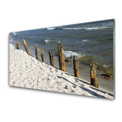 Glas schilderij Strand zee landschap