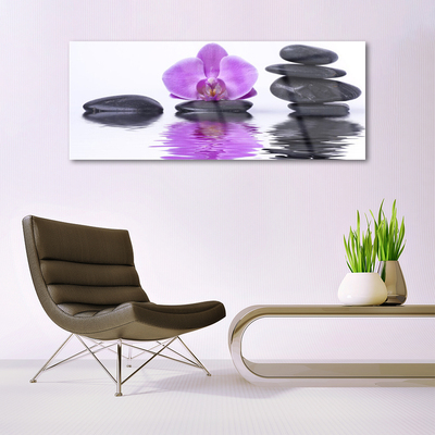 Glazen schilderij Flower water bezinning van de spiegel