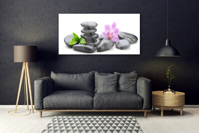 Glazen schilderij Flower zen stones