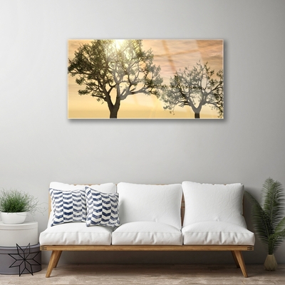 Glazen schilderij Bomen natuur