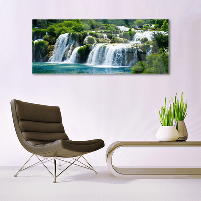 Glazen schilderij Waterval natuur