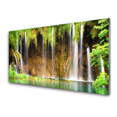 Glazen schilderij Waterval natuur