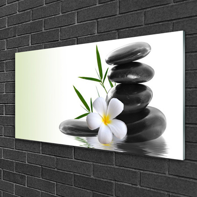 Glazen schilderij Flower stones art