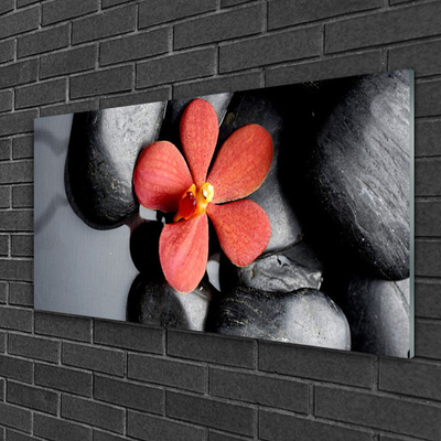 Glazen schilderij Flower stones art