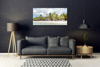 Glazen schilderij Beach palm trees landscape