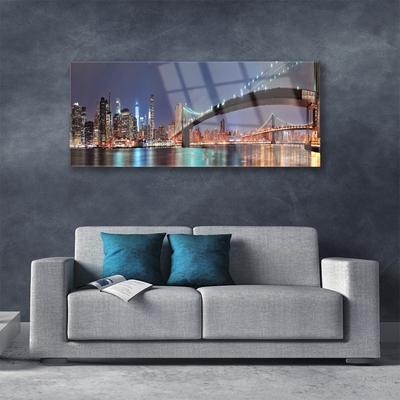Glazen schilderij Bridge city architectuur