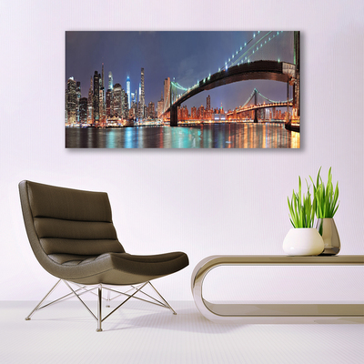 Glazen schilderij Bridge city architectuur