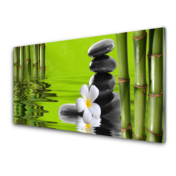 Glazen schilderij Stones installatie van het bamboe